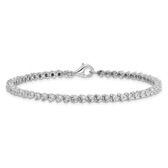Sterling Silver Rhodium-plated Diam. Tennis Bracelet - 2
