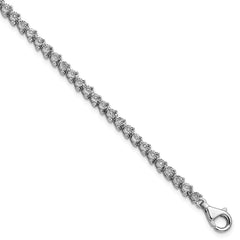 Sterling Silver Rhodium-plated Diam. Tennis Bracelet - 2