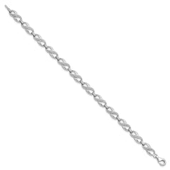Sterling Silver Rhodium-plated Diam. Bracelet - 11