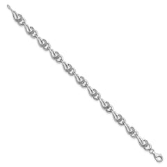 Sterling Silver Rhodium-plated Diam. Bracelet - 3
