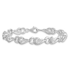Sterling Silver Rhodium-plated Diam. Bracelet - 3