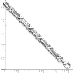 Sterling Silver Rhodium-plated Diam. Bracelet - 12