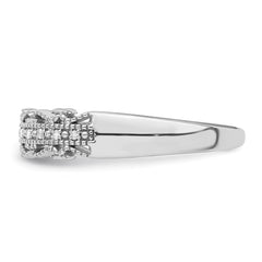 Sterling Silver Rhodium Plated Diamond Band - 5