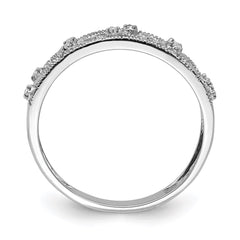 Sterling Silver Rhodium Plated Fancy Diamond Band - 3