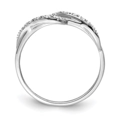 Sterling Silver Rhodium Plated Diamond Ring - 3