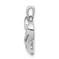 Sterling Silver Rhodium Diam. Heart Pendant - 3