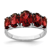 Sterling Silver Rhodium-plated Garnet Ring - 3
