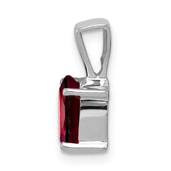 Sterling Silver Rhodium Garnet Pendant - 2