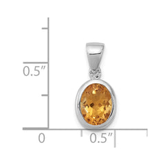 Sterling Silver Rhodium Citrine Pendant - 2
