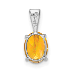 Sterling Silver Rhodium Citrine Pendant - 3