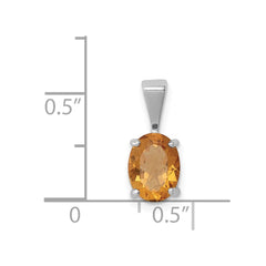 Sterling Silver Rhodium Citrine Pendant - 3