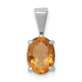 Sterling Silver Rhodium Citrine Pendant - 3