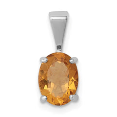 Sterling Silver Rhodium Citrine Pendant - 3