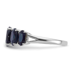 Sterling Silver Rhodium-plated Lab Created Sapphire Ring - 2