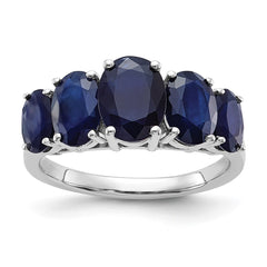 Sterling Silver Rhodium-plated Lab Created Sapphire Ring - 2