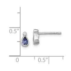 Sterling Silver Rhodium-plated Tanzanite & Diamond Earrings - 2