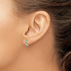 Sterling Silver Rhodium-plated Peridot and Diamond Earrings - 3