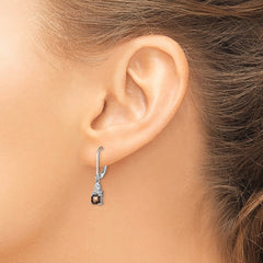 Sterling Silver Rhodium-plated Smoky Quartz and Diamond Earrings - 2