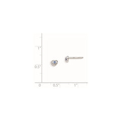 Sterling Silver Madi K Rhodium-plated Polished December Blue Preciosa Crystal Heart Children's Post Earrings