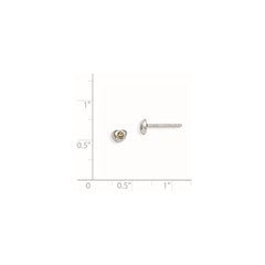 Sterling Silver Madi K Rhodium-plated Polished November Yellow Preciosa Crystal Heart Children's Post Earrings