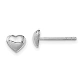 Sterling Silver Rhodium-plated Polished Heart Children's Post Earrings - 2