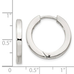 Sterling Silver 2.5x20mm Hinged Hoop Earrings