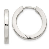Sterling Silver 2.5x20mm Hinged Hoop Earrings
