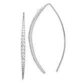 Sterling Silver Rhodium-plated CZ Threader Earrings - 4