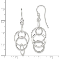 Sterling Silver Polished Intertwined Circles Dangle Earrings - 3