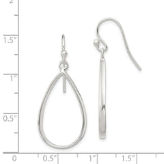 Sterling Silver Polished Teardrop Dangle Earrings - 2