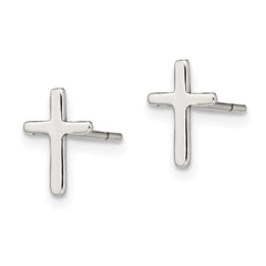 Sterling Silver Polished Latin Cross Post Earrings - 3