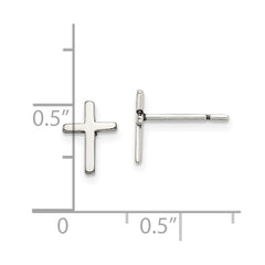 Sterling Silver Polished Latin Cross Post Earrings - 3