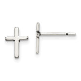 Sterling Silver Polished Latin Cross Post Earrings - 3