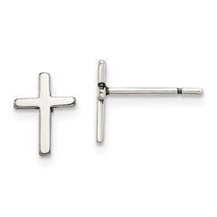 Sterling Silver Polished Latin Cross Post Earrings - 3