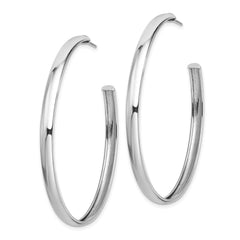 Sterling Silver Rhodium-plated Polished 3.8mm Post Hoops - 3