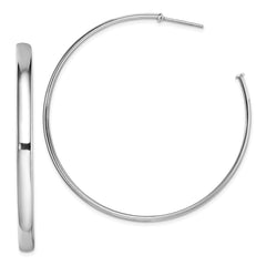 Sterling Silver Rhodium-plated Polished 3.8mm Post Hoops - 3