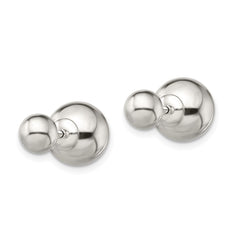 Sterling Silver Polished 6mm/10mm Ball Front Back Post Earrings