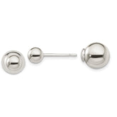 Sterling Silver Polished 6mm/10mm Ball Front Back Post Earrings