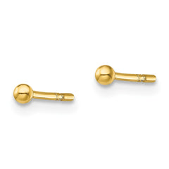 Sterling Silver Gold-Tone Polished 2mm Ball Post Earrings