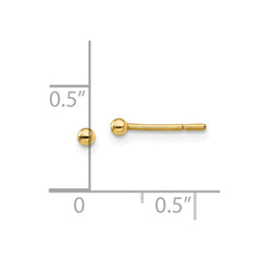 Sterling Silver Gold-Tone Polished 2mm Ball Post Earrings