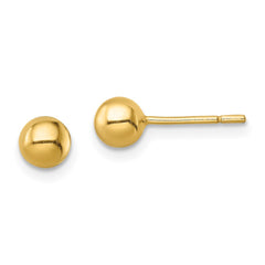 Sterling Silver Gold-Tone Polished 5mm Ball Post Earrings