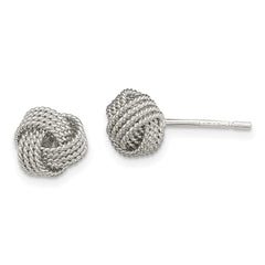 Sterling Silver Rhodium-plated Textured Love Knot Post Earrings - 2