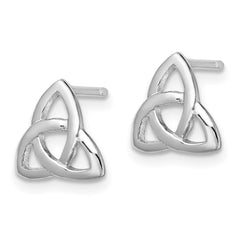 Sterling Silver Rhodium-plated Polished Celtic Knot Post Earrings - 2