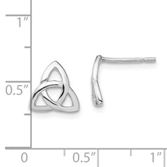 Sterling Silver Rhodium-plated Polished Celtic Knot Post Earrings - 2
