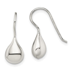 Sterling Silver Rhodium-plated Polished Teardrop Earrings