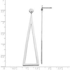 Sterling Silver Rhodium-plated Polished Triangle Post Dangle Earrings