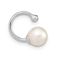 Sterling Silver Rhodium-plated Polished Mother of Pearl Single Cuff Earring