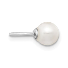 Sterling Silver Rhodium-plated Polished Mother of Pearl Single Cuff Earring