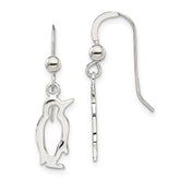 Sterling Silver Penguin Shepherd Hook Earrings