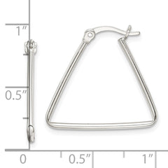 Sterling Silver Polished Triangle Hoop Earrings